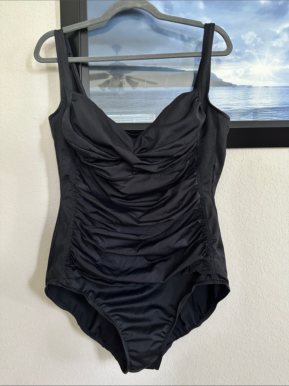 Classic Black One-Piece Rouched Swimsuit 18